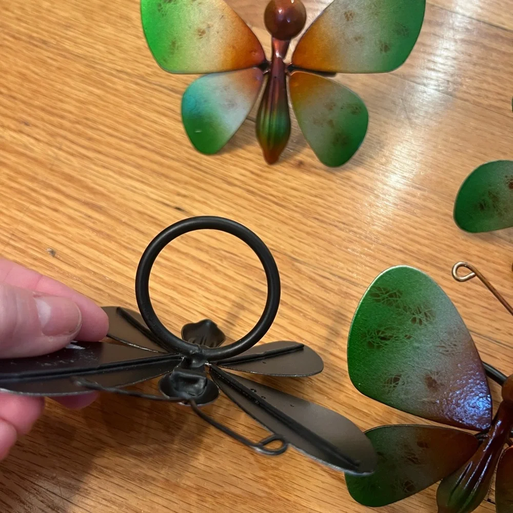 4 Metal Butterfly napkin rings